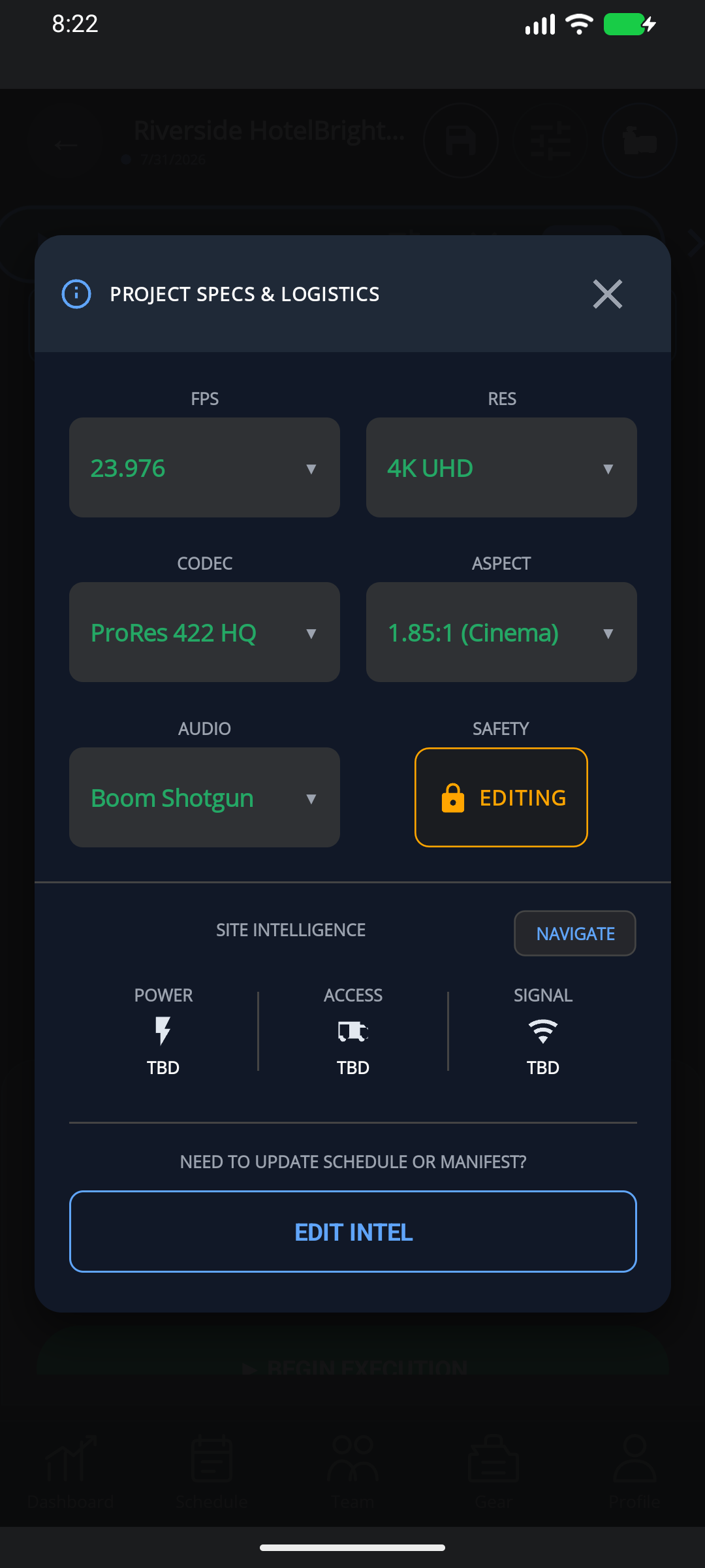 Example HiveSync mobile work preview
