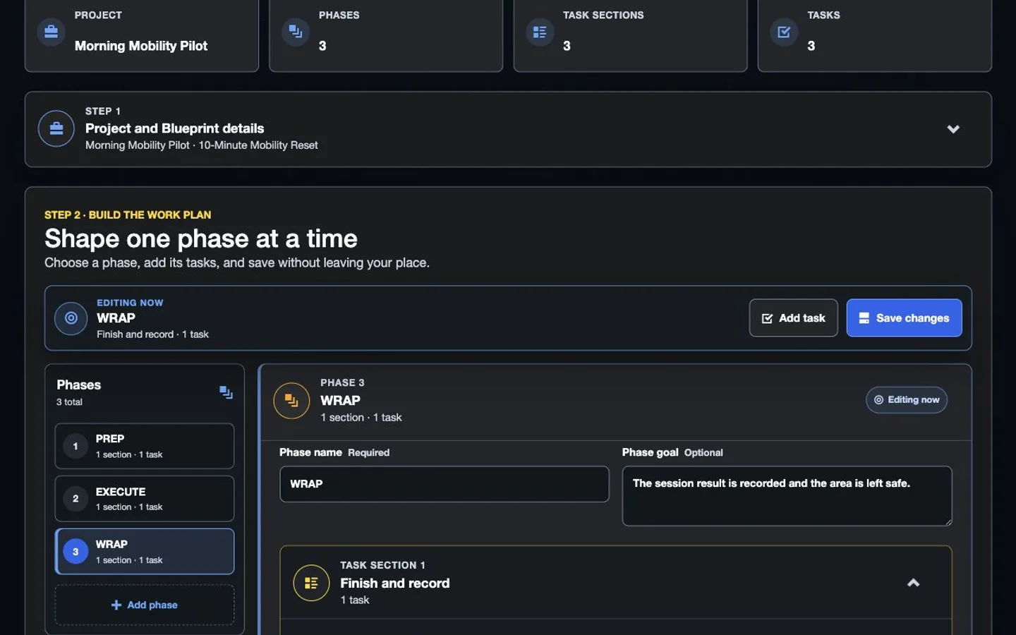 Example HiveSync MoveSync plan authoring screen
