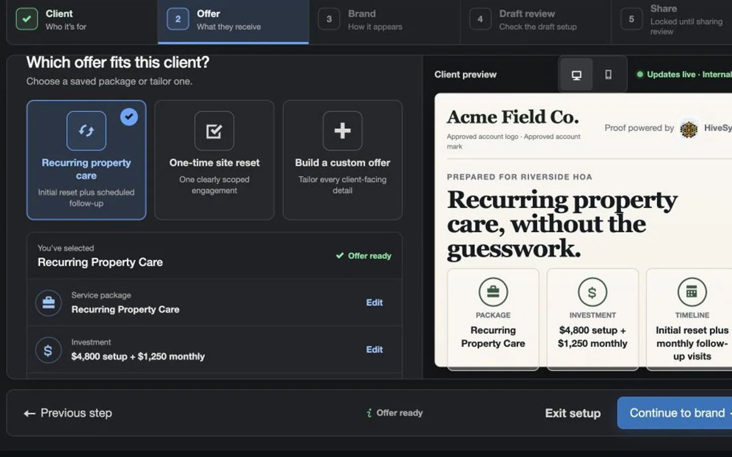 Example HiveSync provider proposal workspace