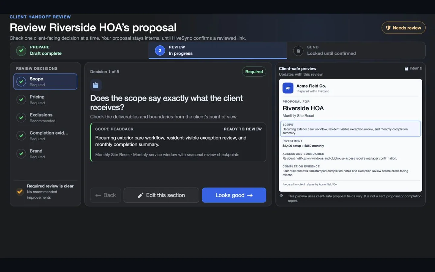 Example HiveSync provider workflow preview